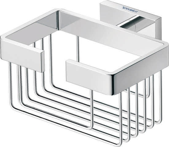 DU Karree Seifenschale, Chrom, 120x140x65 mm, Material: Messing, Glas