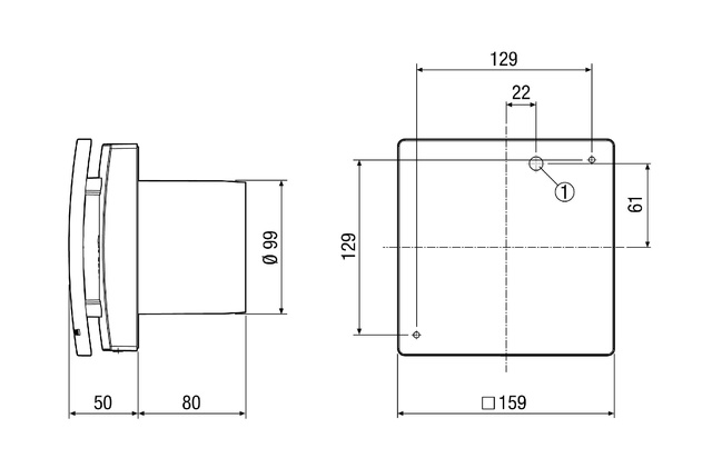 Maico Kleinraumventilator ECA 100 ipro KF Innenverschluss, Licht, DN100