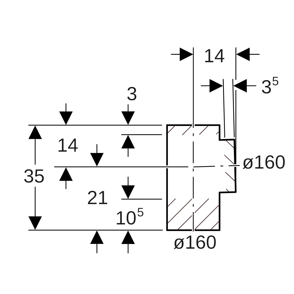 Geberit PE Abzweig 88,5Gr d160/160
