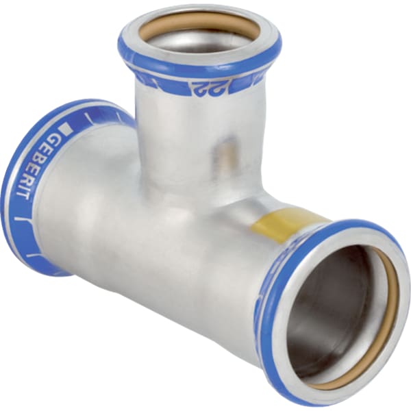 Geberit Mapress Edelstahl T-Stück reduziert (Gas) d108-42-108