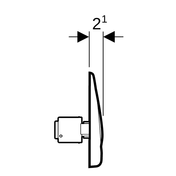 Geberit UR-Strg. mit pneum. Spülauslösung BetPl., rund, aus Kst., weiß, Bj 2004