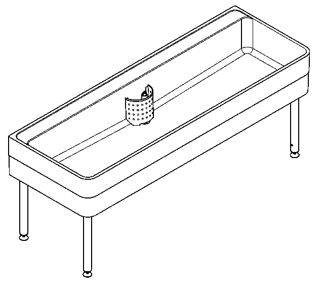 AR Werkraumbecken, SIRIUS, MIRANIT, 2000x800x700 mm, Unterbau