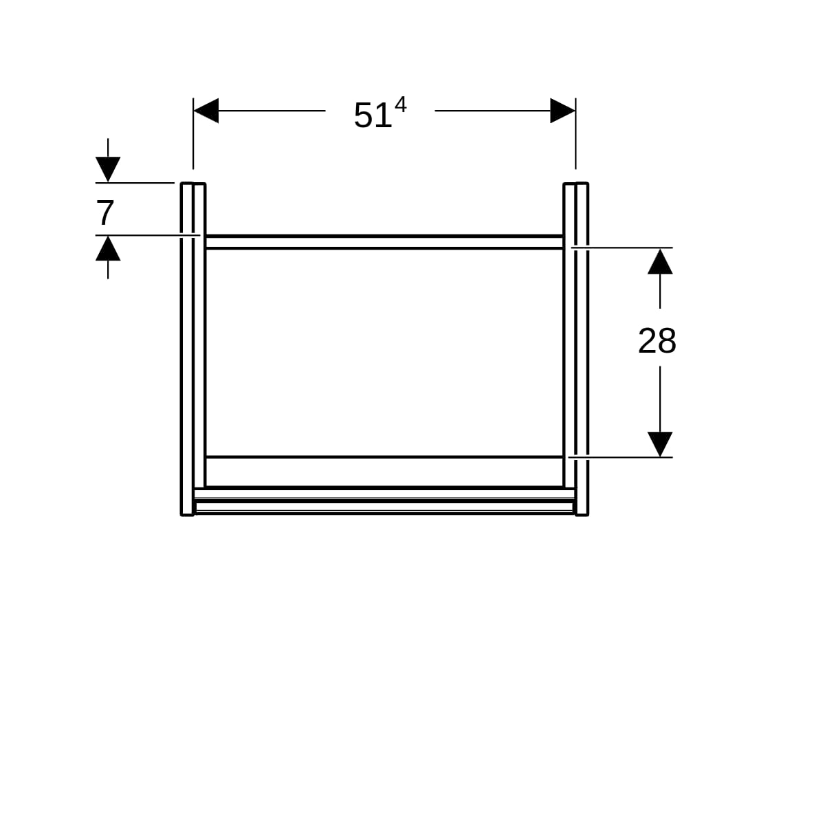 Geberit Renova Plan US für WT, mit 1 Tür 54,6x60,6x44,6cm, weiß/l. seidenmatt