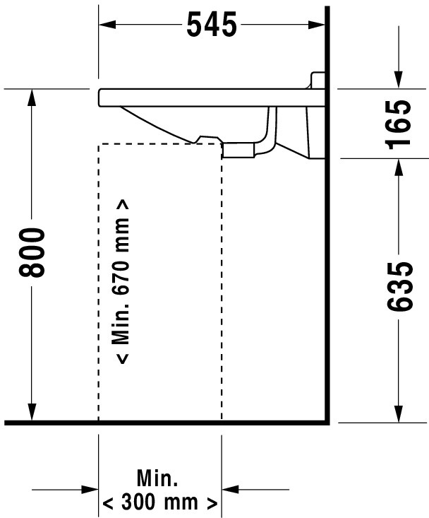 DU Waschtisch Starck 3 Vital 600 mm mit ÜL, mit HLB, 1 HL, weiß