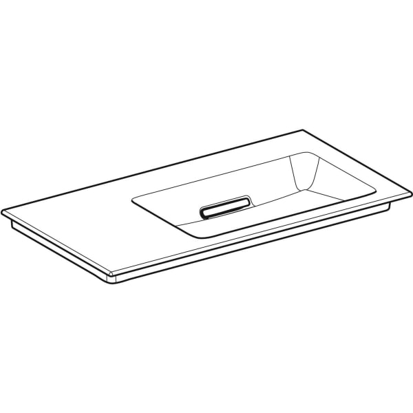 Geberit ONE MWT 90x48cm, CleanDrain, Ablg.li o. Hl., o. Ül., weiß, KeraTect/weiß glzd