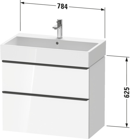 Duravit D-Neo WTU,Ausz:1,Schubk:1,GR:Dia.Schw 784x442x625mm,Wandh,Eiche Marm.,Dekor