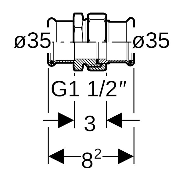 Geberit Mapress C-Stahl Verschraubung d35 verzinkt