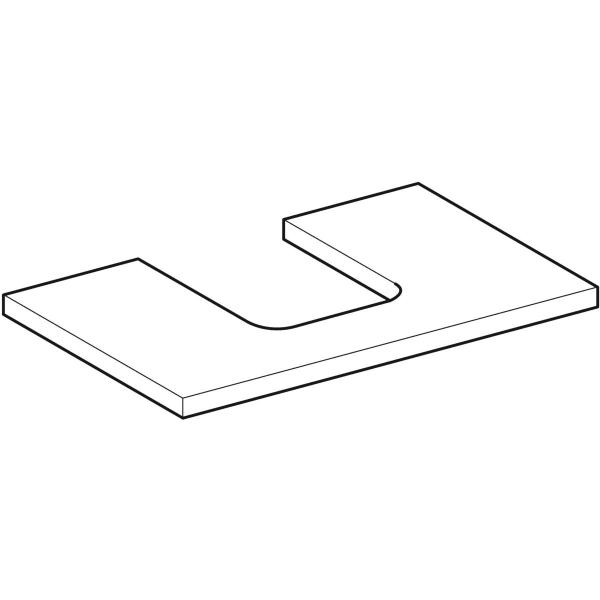 Geberit ONE WT-Pl. Aus mi. f. AWT Schalenform 75x3x47cm, weiß hgl.