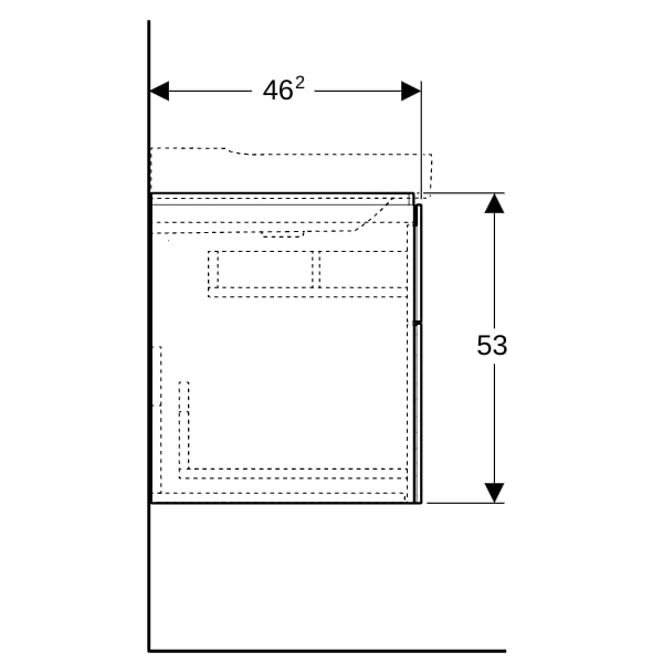 Geberit Xeno2 Unterschrank f. WT, 2 Schubl. 58x53x46,2cm, sculturagrau