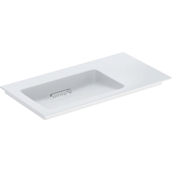 Geberit ONE MWT 90x48cm, CleanDrain, Ablg.re o. Hl., o. Ül., weiß, KeraTect/weiß glzd