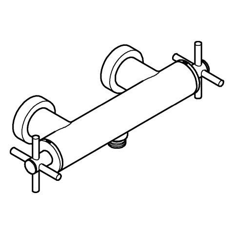 GROHE 2-Griff-Brausebatt. Atrio 26895 Wandmontage Kreuz-Griff warm sunset