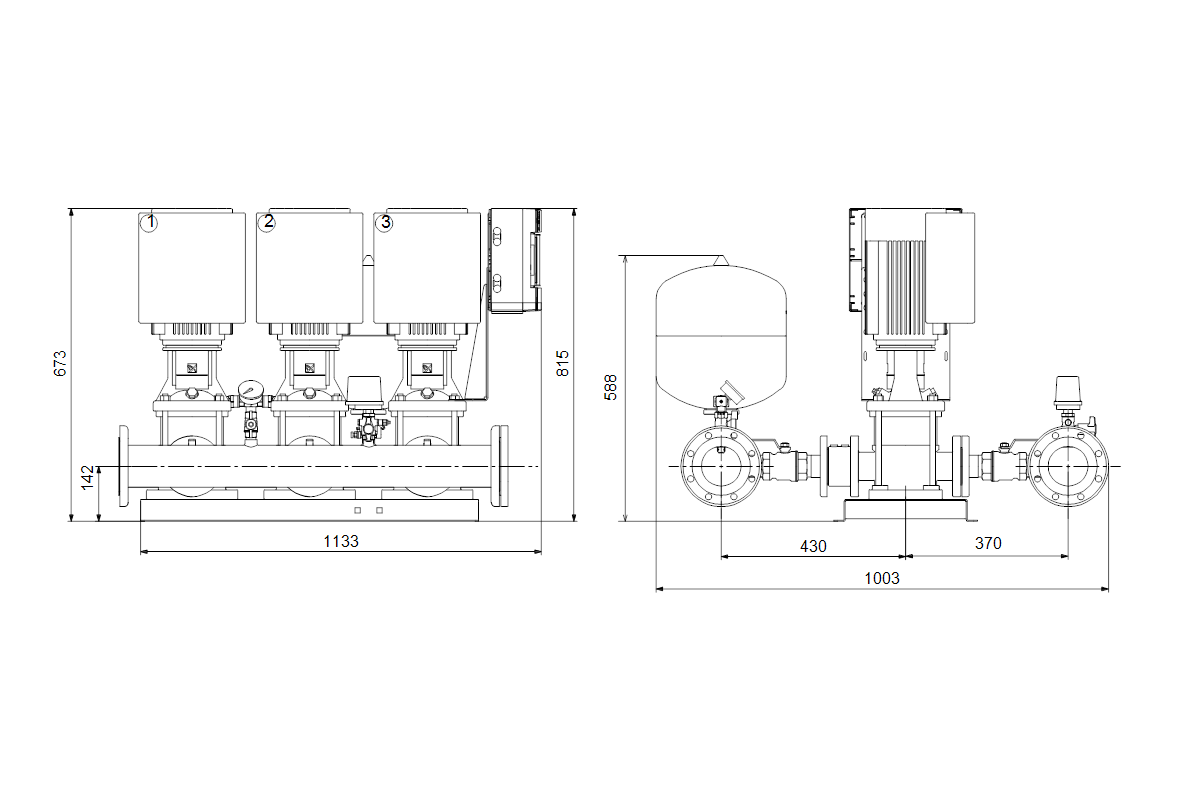 GRUNDFOS Druckerhöhungsanlage Hydro Multi-E 3 CRIE 10-1 U2 A-A-A-A-A