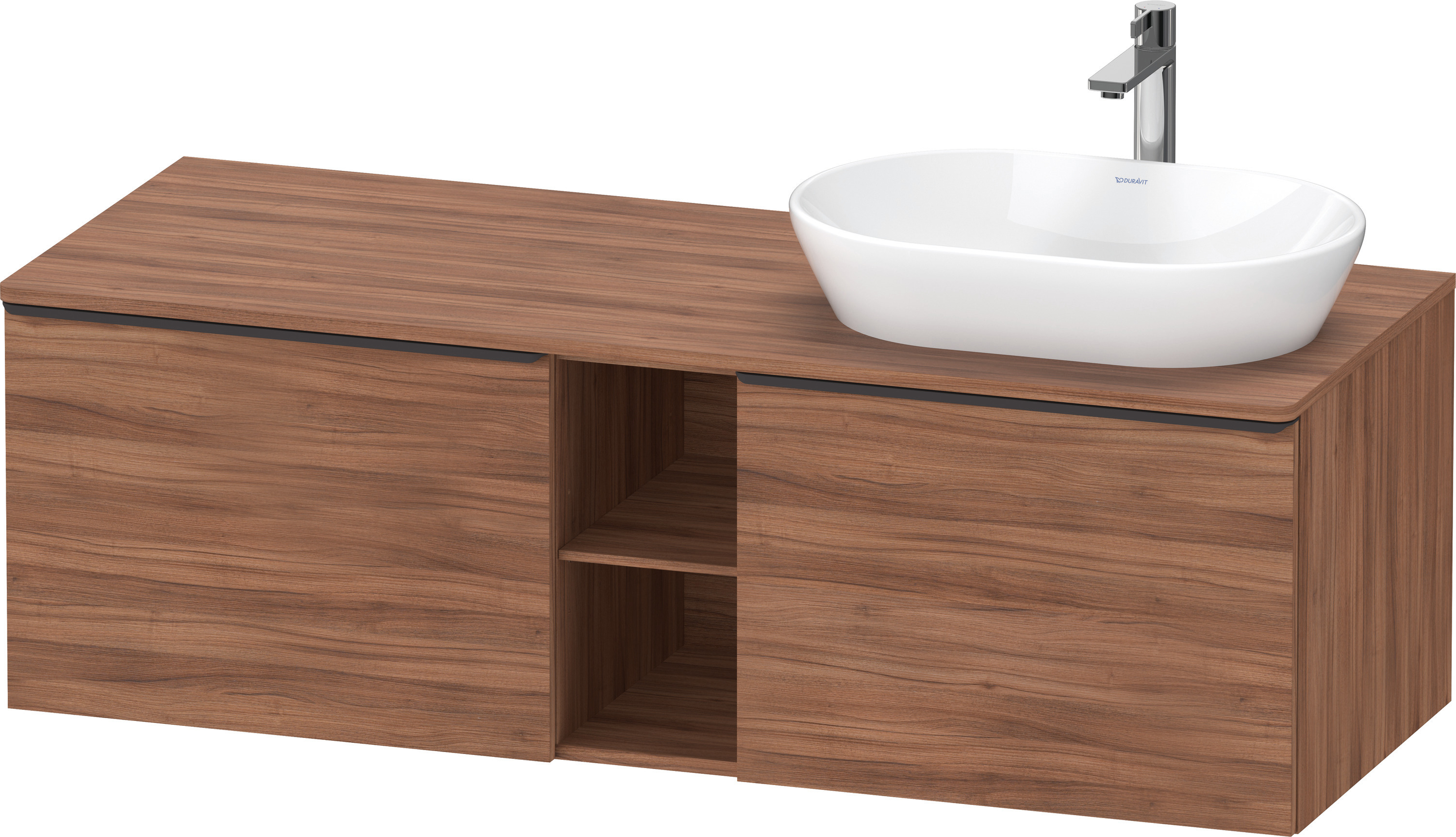 Duravit D-Neo,Kons-WTU,R,AZ:2,Fä:2,Gr:D.Schw. 1400x550x459mm,Wdh,Nussbaum Matt,Dekor
