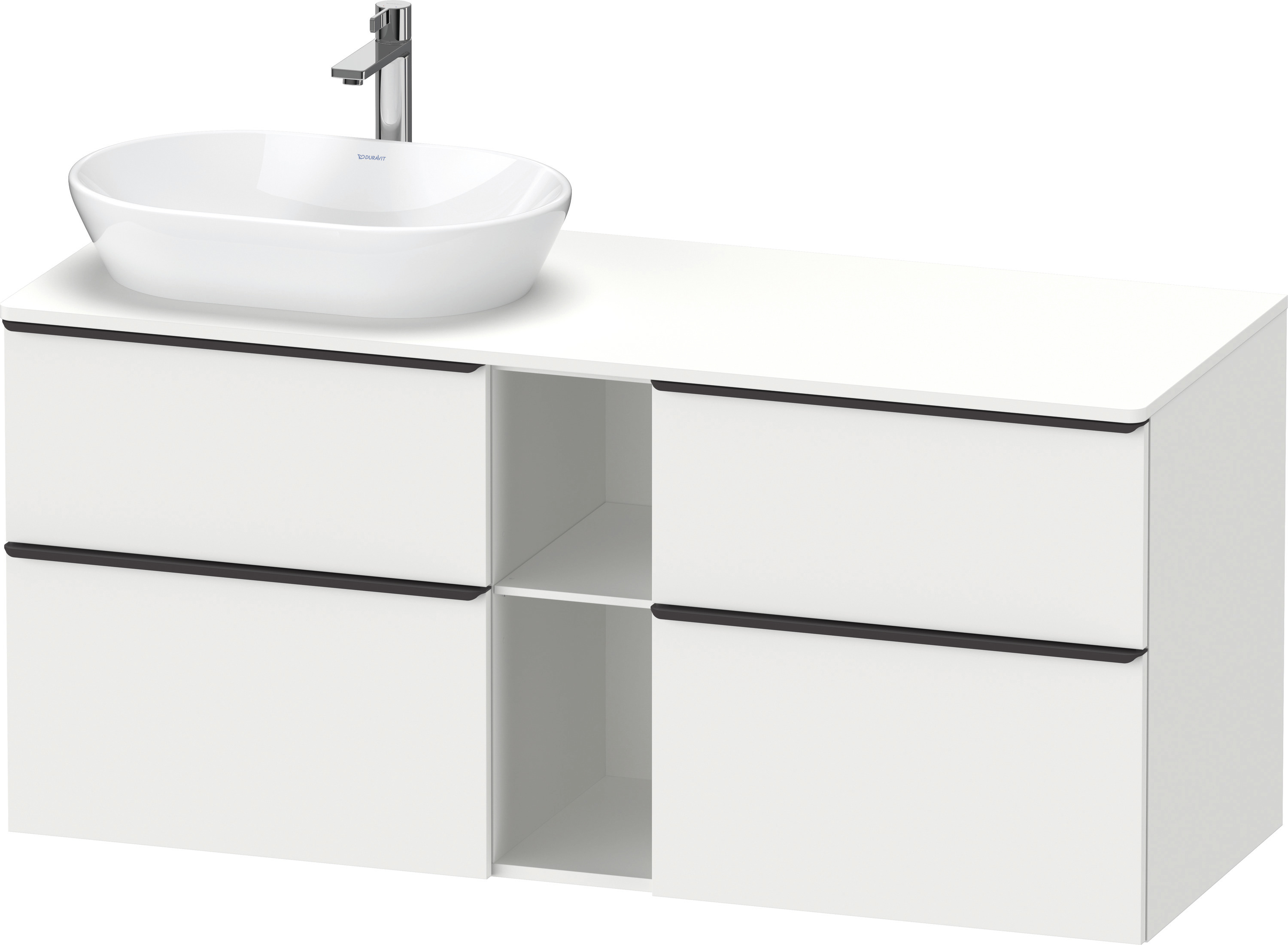 Duravit D-Neo,Kons-WTU,L,AZ:2,SBK:2,Gr:D.Schw 1400x550x644mm,Wandh.Weiß Matt,Dekor