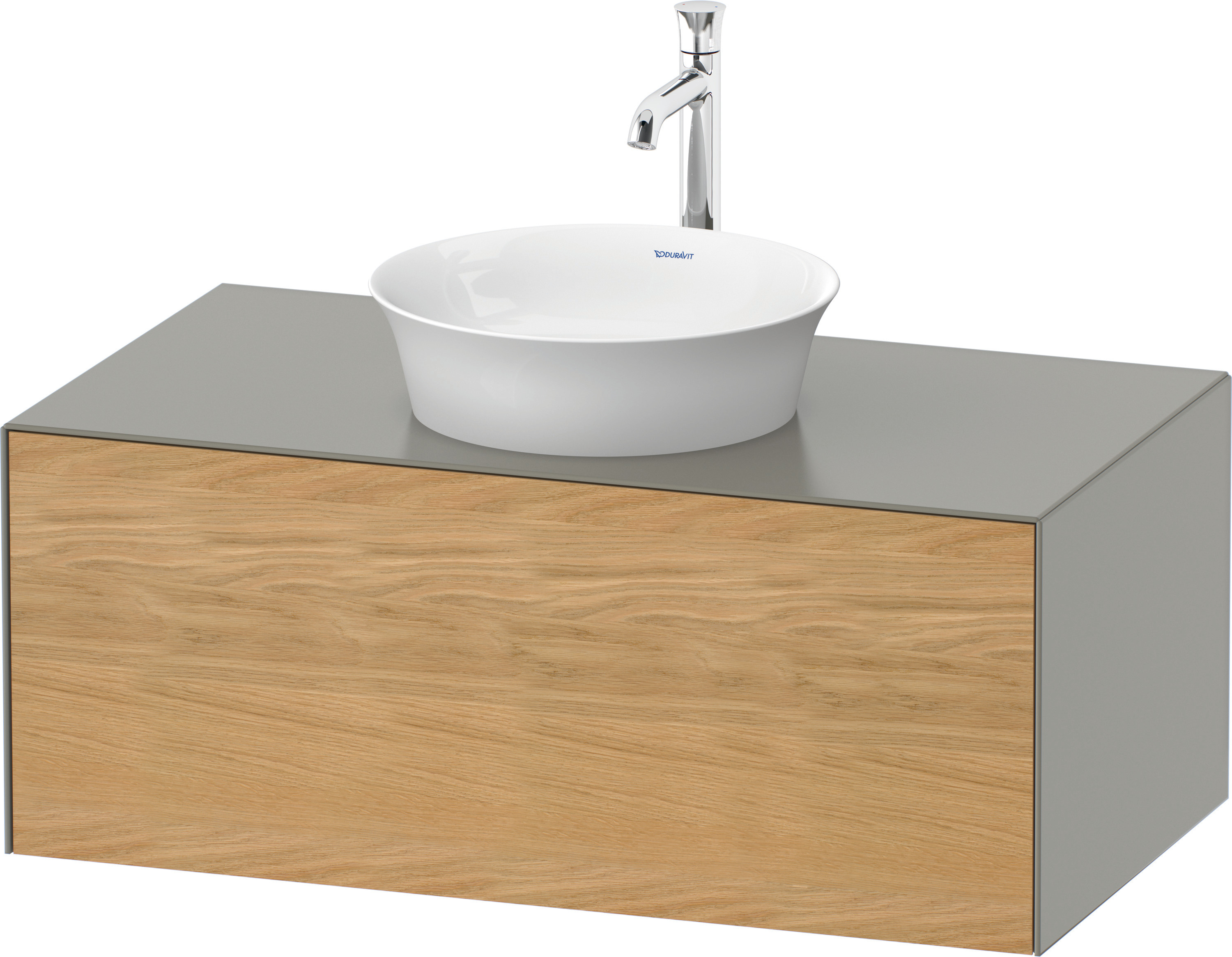 Duravit WTU White Tulip wandhängend,1 Auszug 408x1000x550mm,Eiche N.M/Steingrau Sdm
