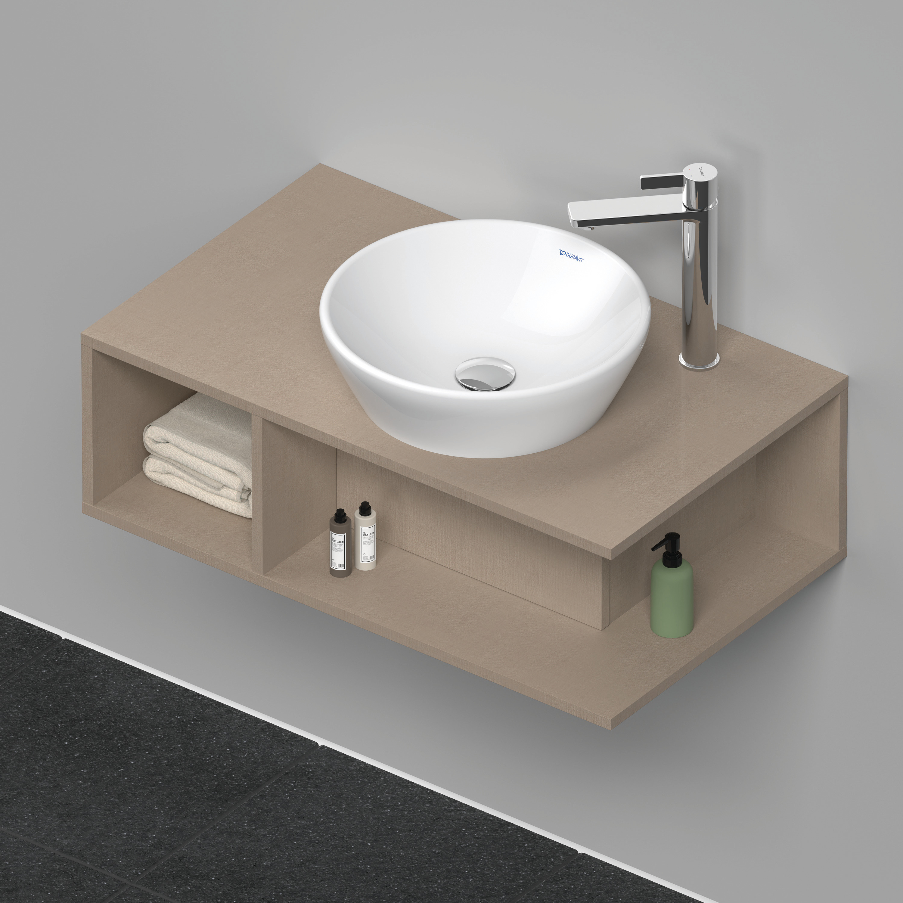 Duravit D-Neo WTU wandh.,1 offenes Fach l., 260x800x480mm, Leinen