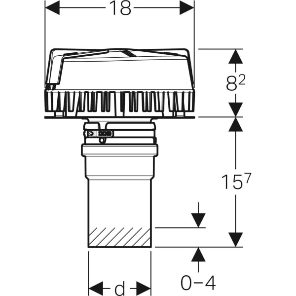 Geberit Pluvia Dachwassereinlauf für Rinnen, d75, 19L/s