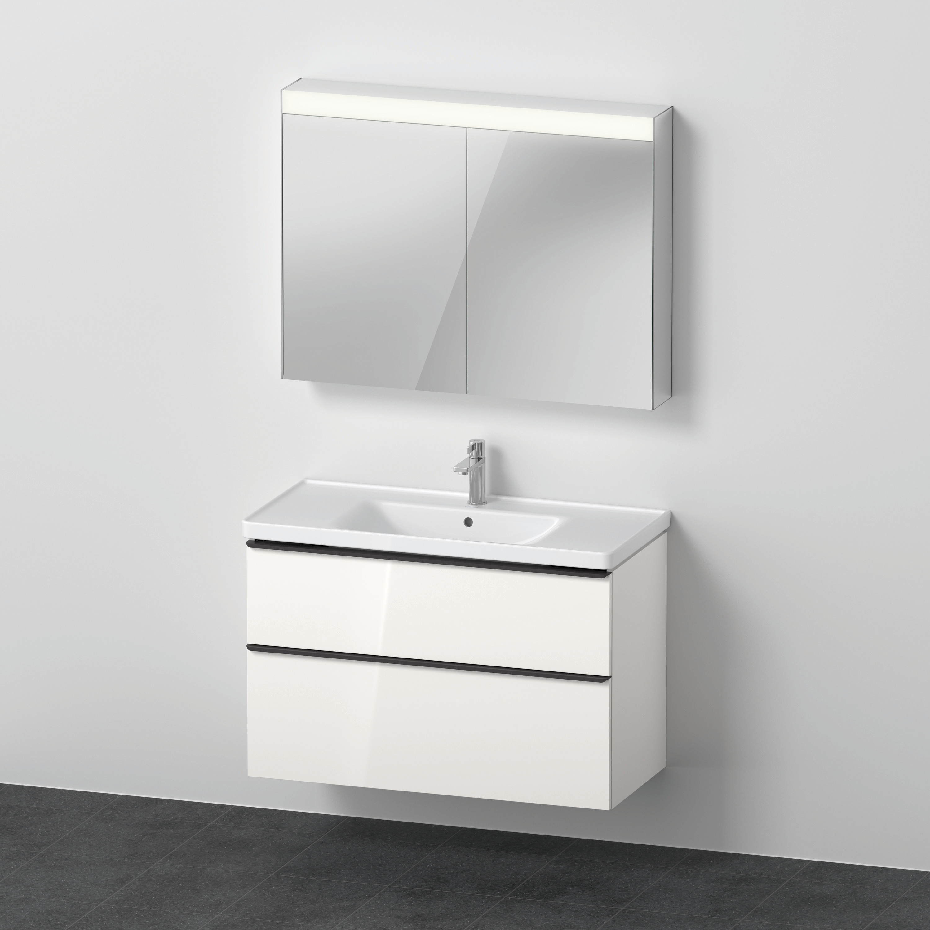 Duravit D-Neo Möbel-Set wandh. 1000x480mm WT,WTU Ausz 1,SBK 1,SPS ,Weiß Hochg.
