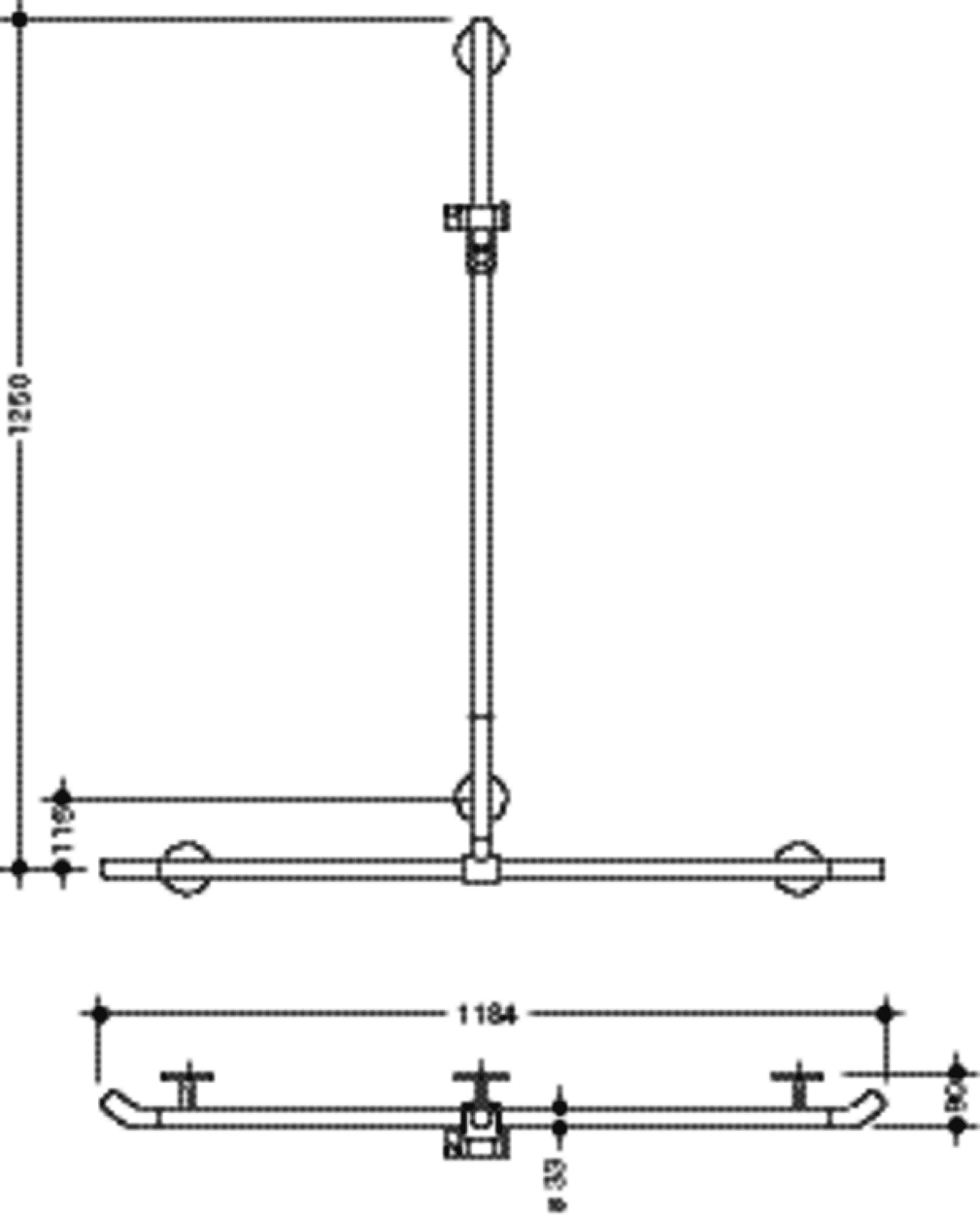 HEWI DUHA m.Br.H.St., AM1:1250, W1:1184, Br.H. in 98, Kst., chromoptisch besch.