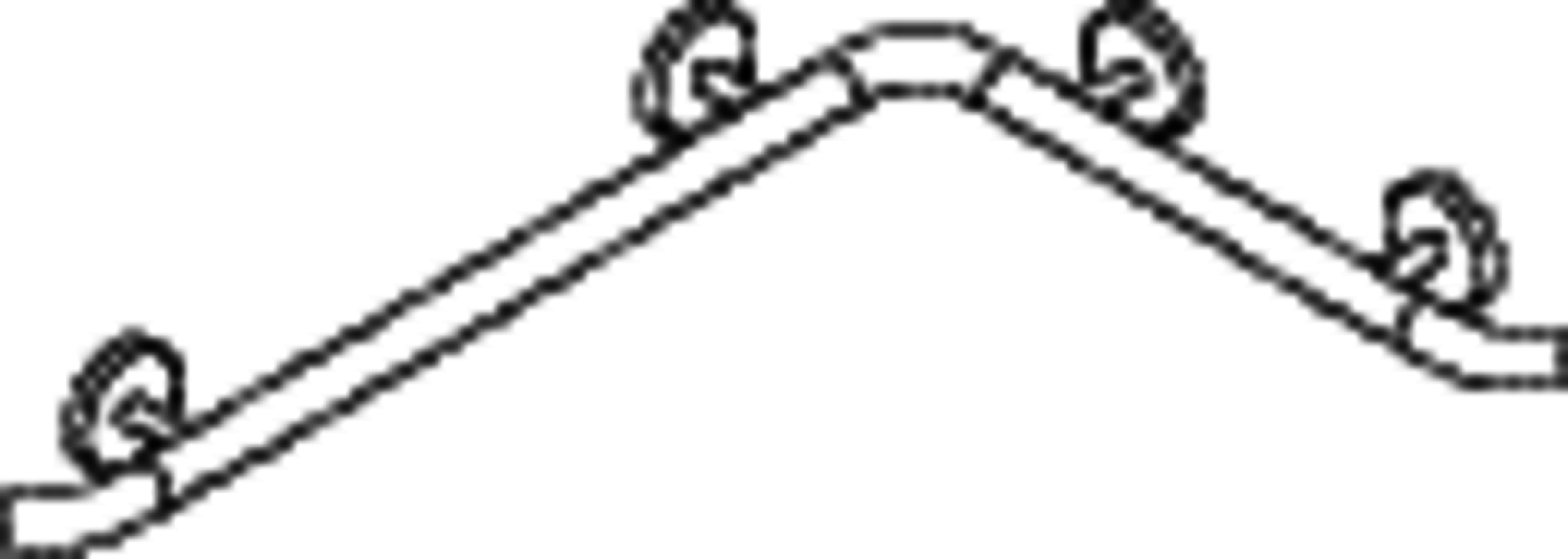 HEWI Dusch-Wannenhdl.,W1:800mm,W2:560mm, d:33mm, Kst., chromoptisch beschichtet