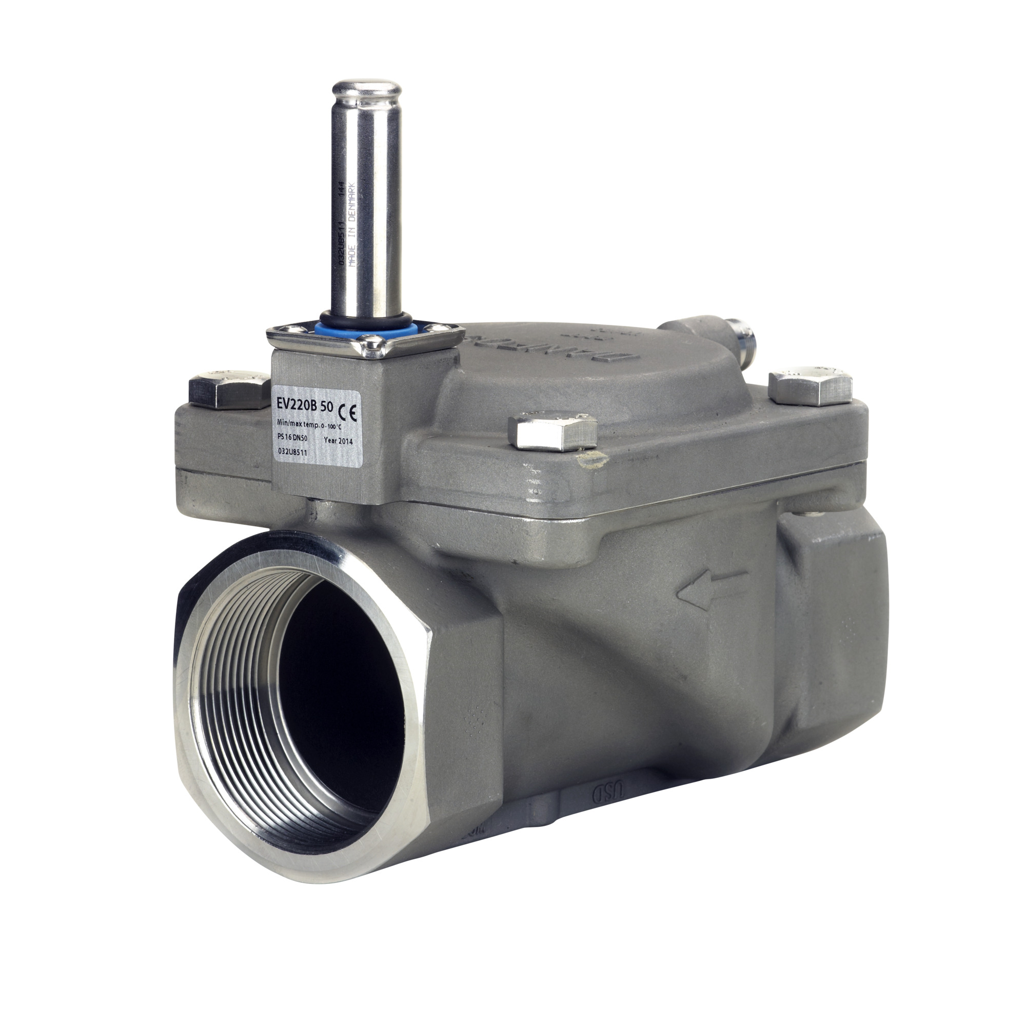 Danfoss Magnetventil EV 220B 50SS DN 50, G 2, kvs 40,0, Rotguss