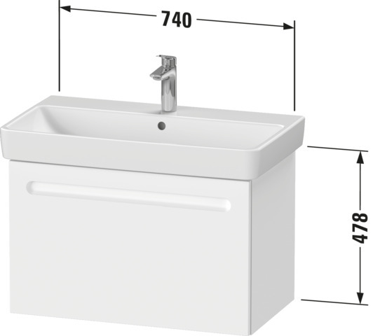 Duravit WTU Duravit No.1 wandhäng. 1 Auszug 478x740x426mm, Weiß Matt
