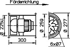 Helios VARW 225/2 TK RADAX Rohrventilator 1-PH