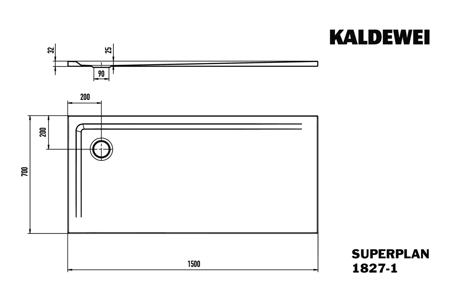 KA DW SUPERPLAN Mod.1827-1,700x1500mm, alpinweiß