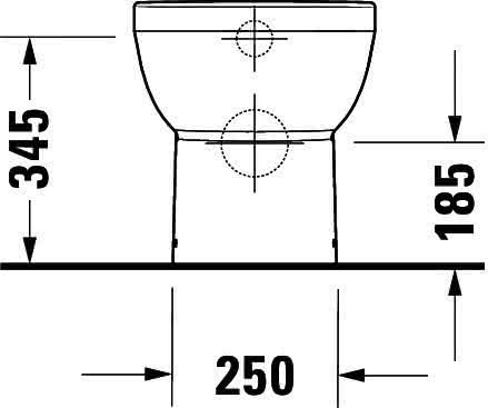 DU Stand-WC 570 mm, Duravit No.1 weiß, rimless TS,BTW