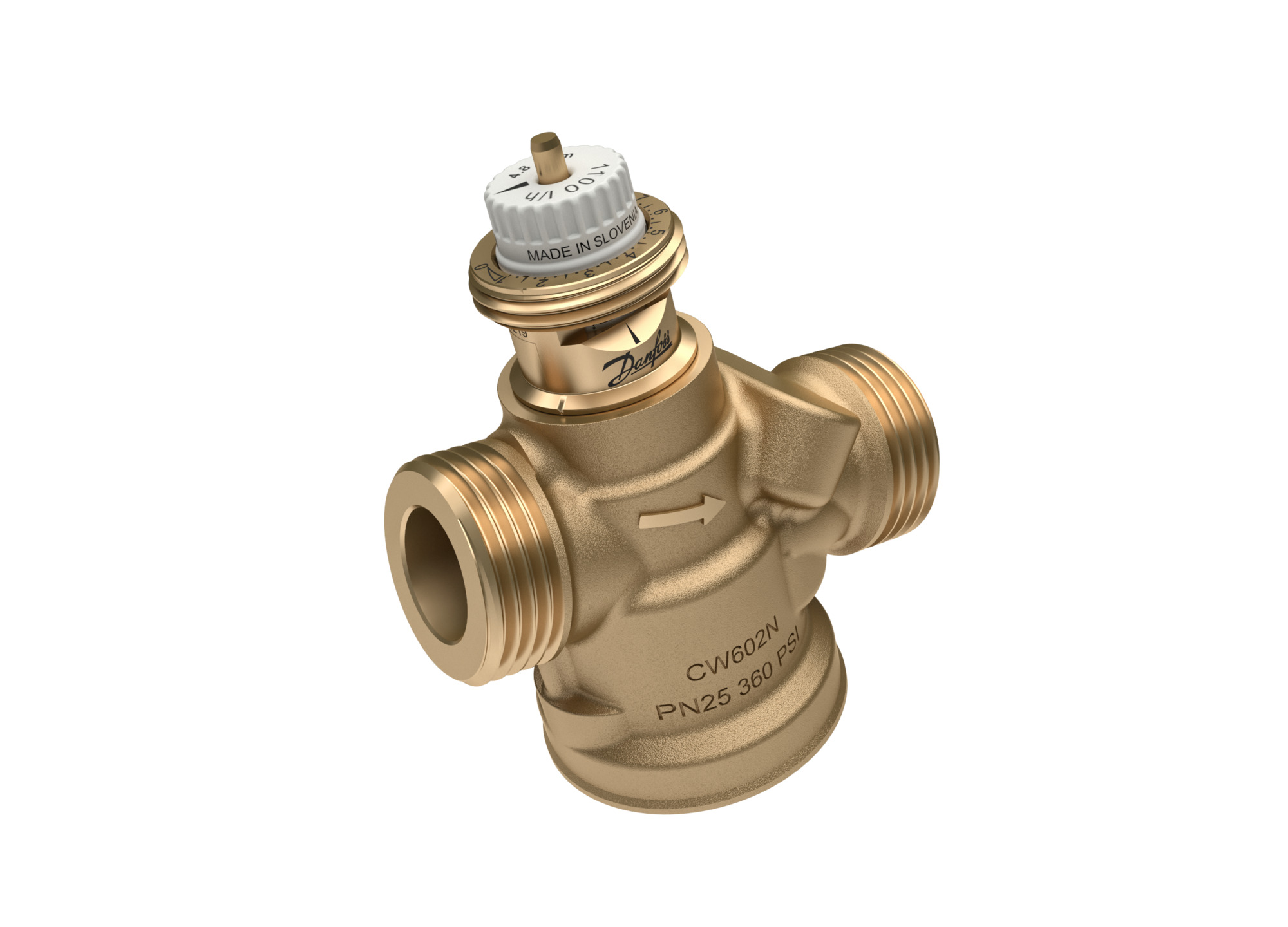 Danfoss druckunabh. Regelventil ABQM 4.0 DN15, 70-700 l/h, oh. Messnip., 3/4"AG