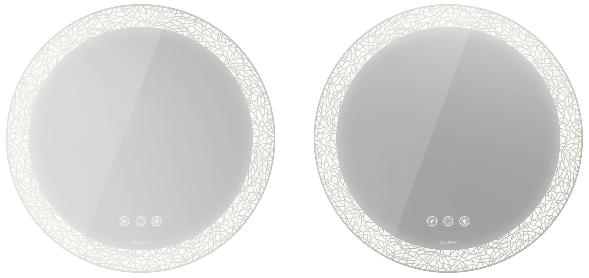 Duravit Icon Spiegelset(2St.)HappyD2+,m.Bel. 700x700x47mm,Dekor Lichtfeld g.