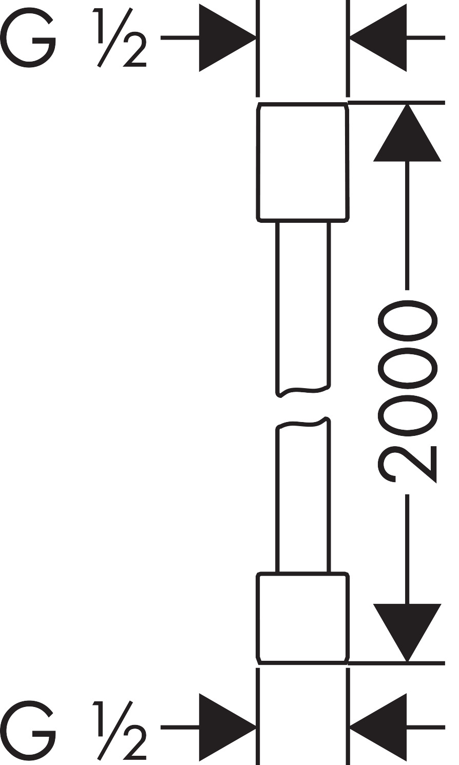 Hansgrohe Brausenschlauch Axor Starck Isiflex DN15 BRG mit beids.zylindr.Mutter 2000mm