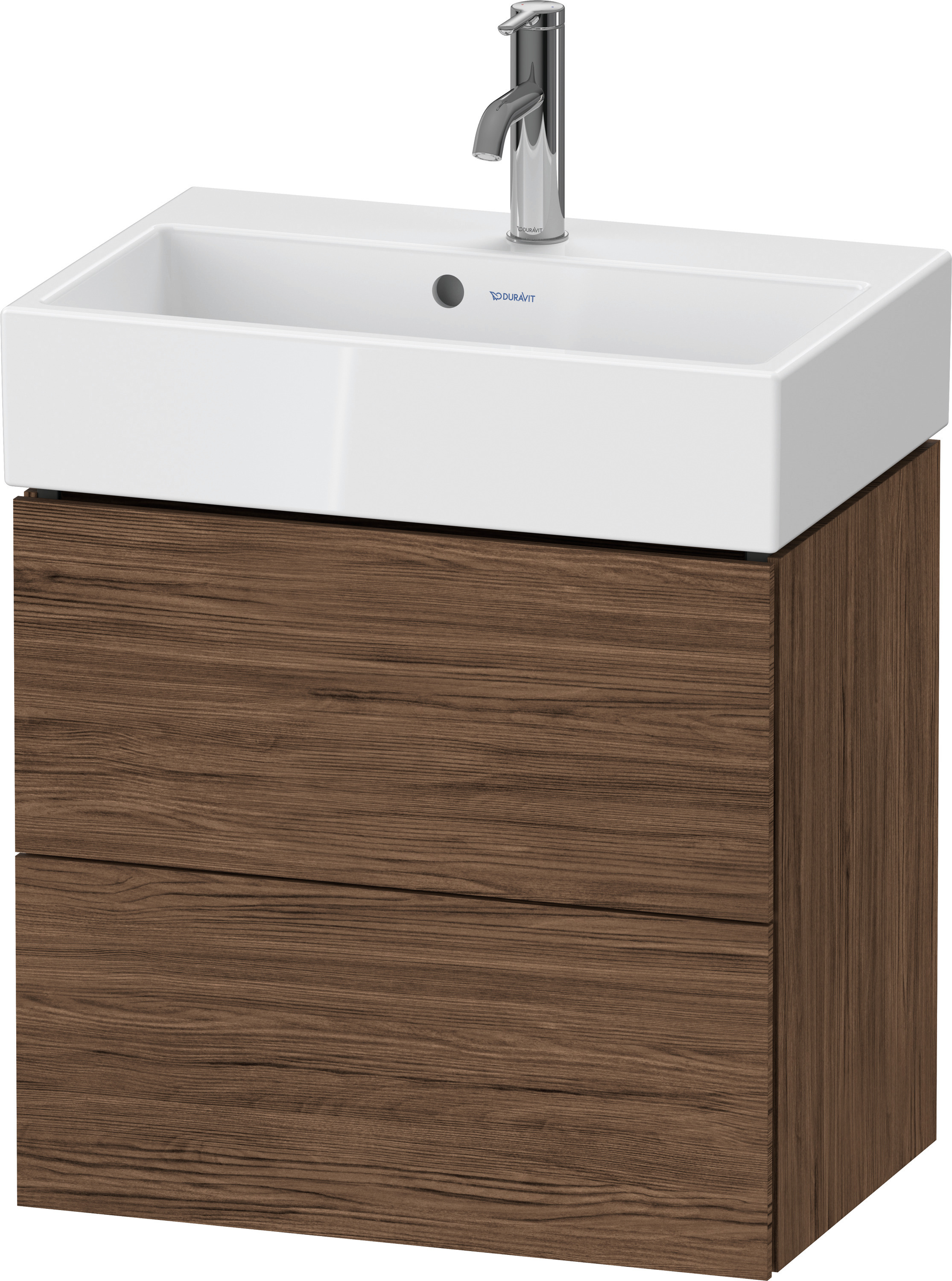 Duravit WTU L-Cube wandhängend, 2 Schubk. 544x584x391mm, Nussbaum Dunkel