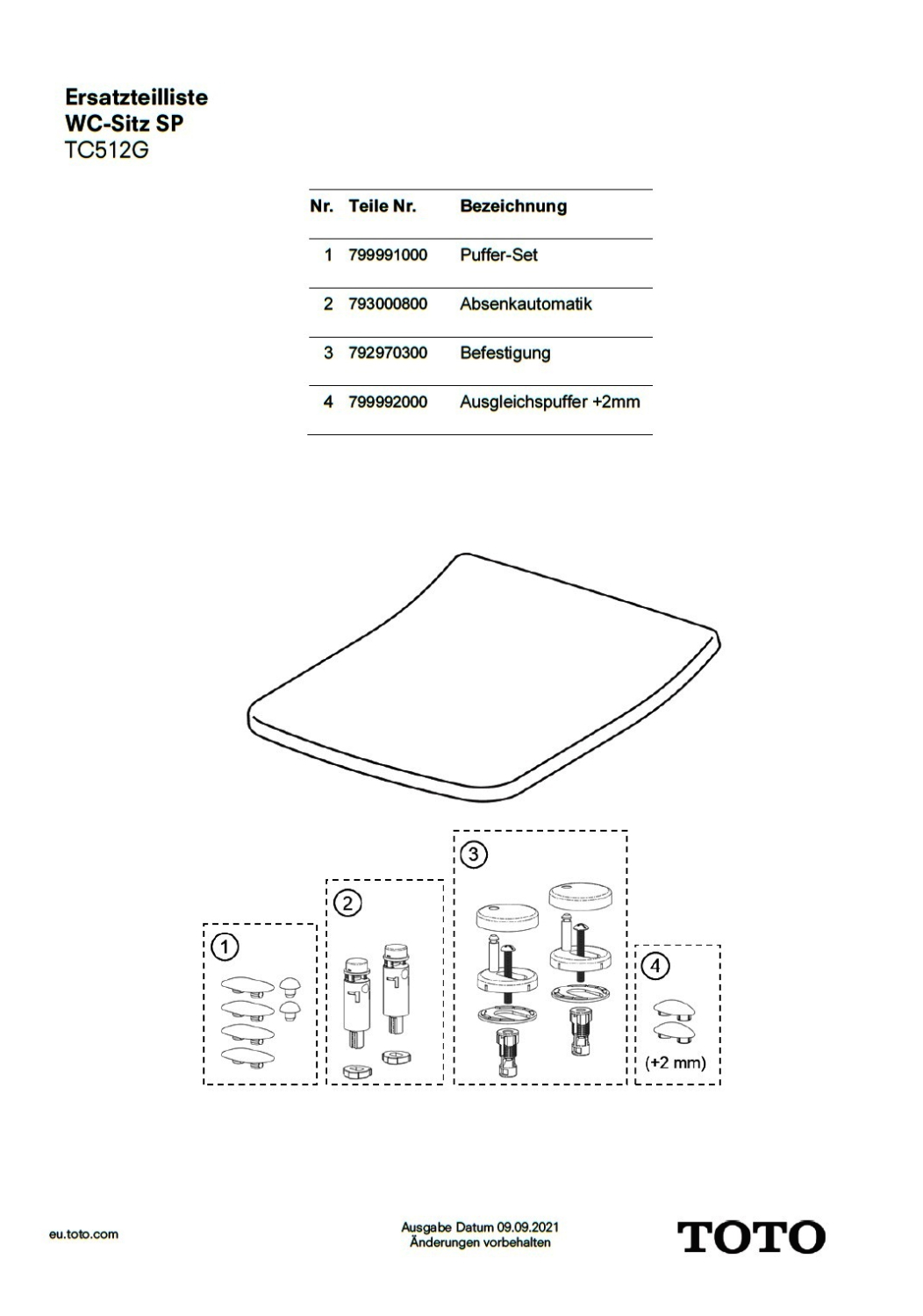 Befestigung Standard für WC-Sitz
