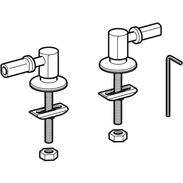Geberit Set Scharniere für WC-Sitz Befestigung von oben, verchromt