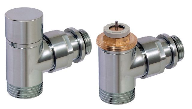Flamco Design-Therm.-Ventil-Set Eck D3804 G1/2a x G3/4a Eurok. MS verchr.