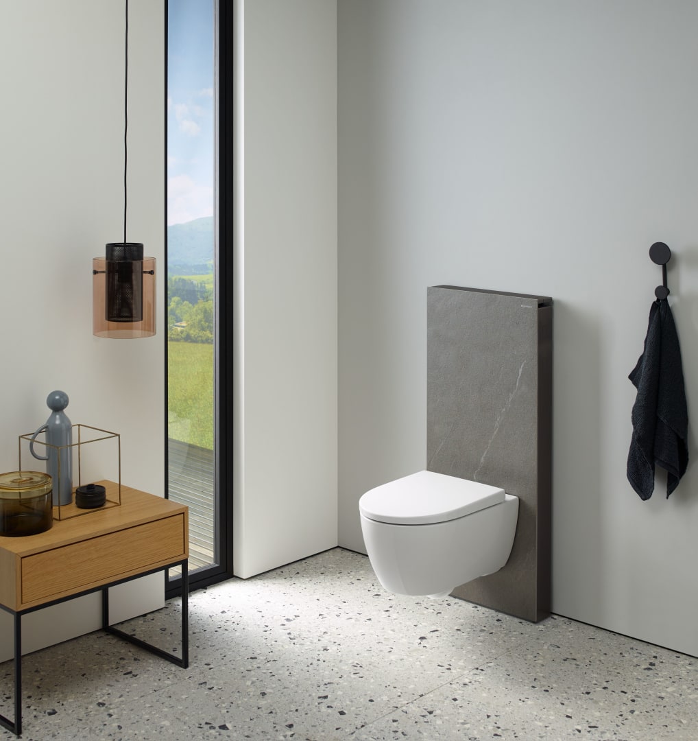 Geberit Monolith Sanitärmodul für Wand-WC 114cm Steinzeug Schieferoptik, Alu.