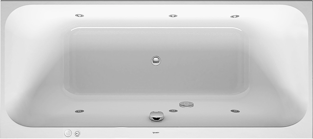 Duravit Happy D.2 Whirlw. 1800x800mm, Einbau Rückenschr.2, Jet-Syst., Weiß