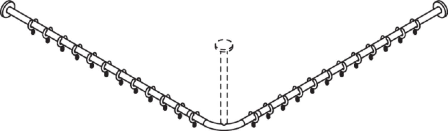HEWI VH-Stange, d:25,A1/A2=1187, 24 Ringe, chrom