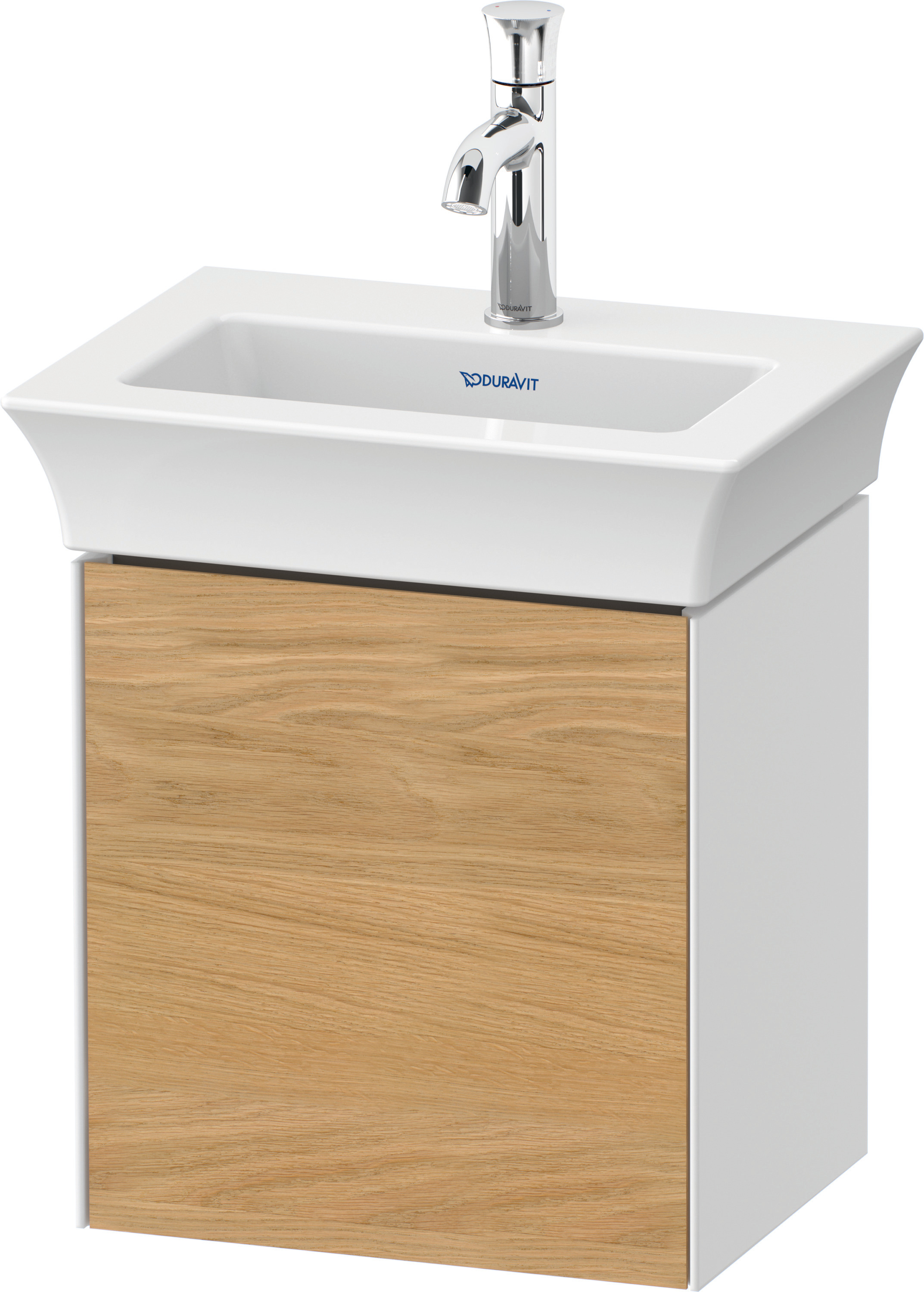 Duravit WTU White Tulip wandh.,1 Tür, TA li. 410x384x298mm,Eiche N.M./Weiß HGL
