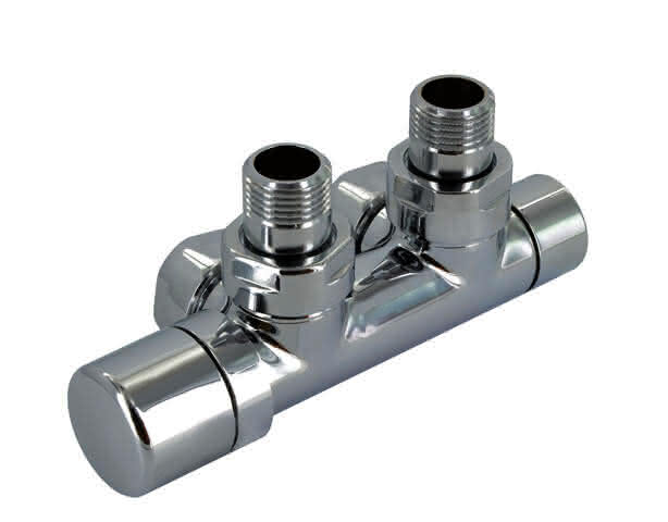 ZE Anschluss-Armatur Set Q Eckform Thermostatkopf links, Messing