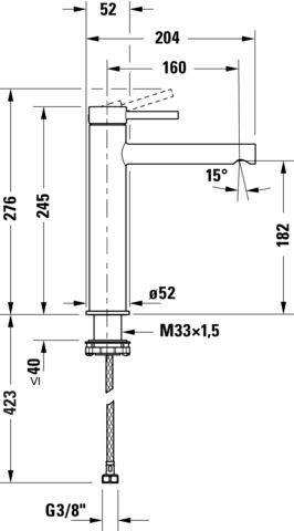 Duravit Circle Einhebel Waschtischmischer L ohne Zugstange, Chrom HG