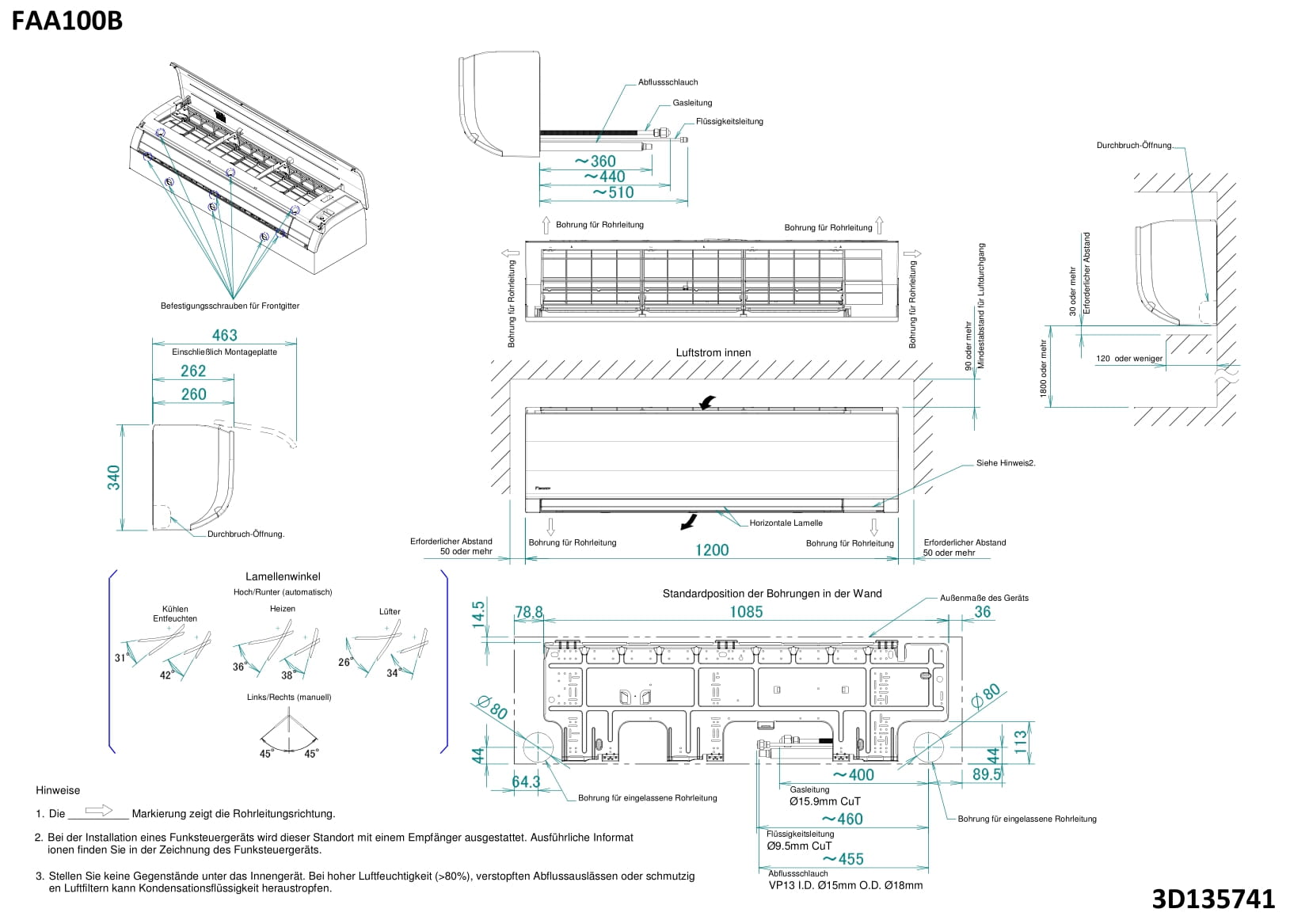 Daikin DAIKIN Sky Air Wandgerät FAA-B Typ 100