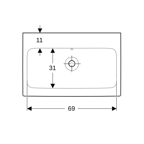 Geberit iCon Waschtisch, 75x48,5cm o. Hl., m. Ül., weiß, KeraTect