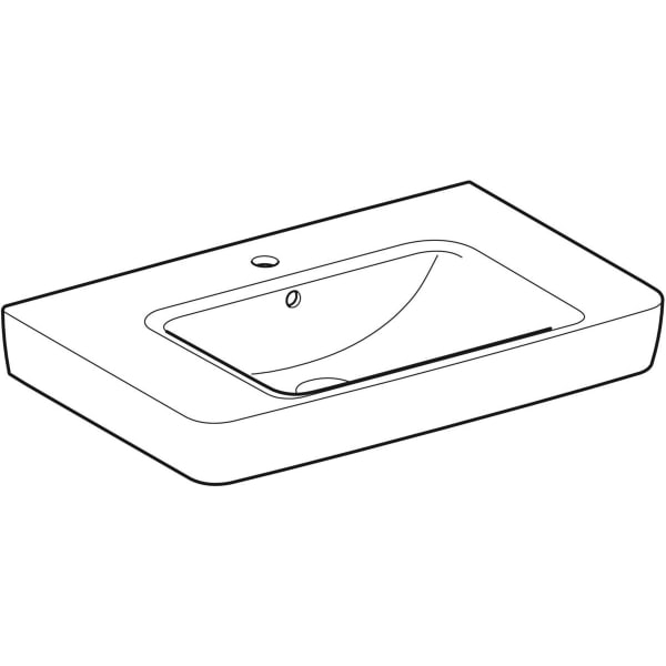 Geberit Renova Plan Aufsatz-WT mit Ablagefl. 75x48cm, m. Hl., m. Ül., weiß, KeraTect