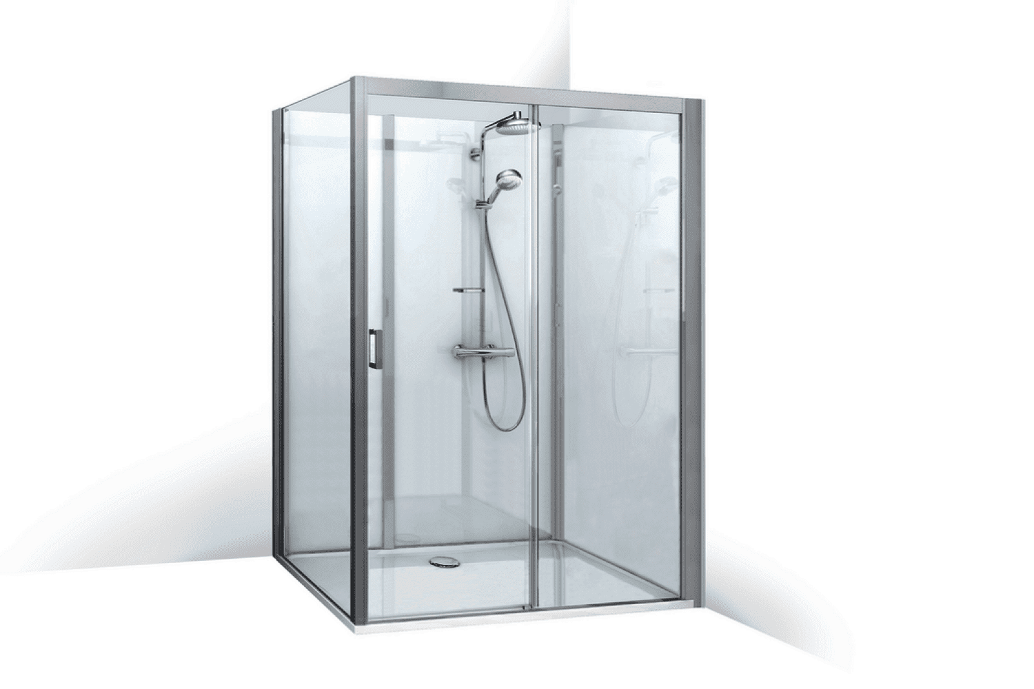 Roth Komplettdusche Vinata Spirit Eck Hoch weiß 1160x877 ESG klar