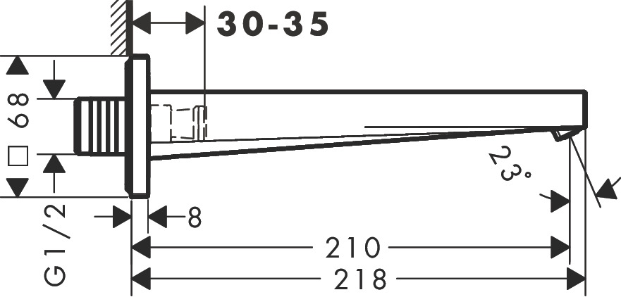 Hansgrohe Wanneneinlauf Tecturis E chrom
