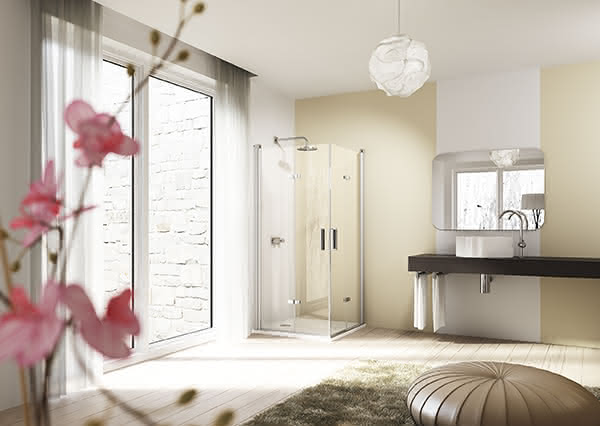 Hüppe Design elegance Schwingfalttür li. 1200x1900mm 8E0806 087 321 silber/klar