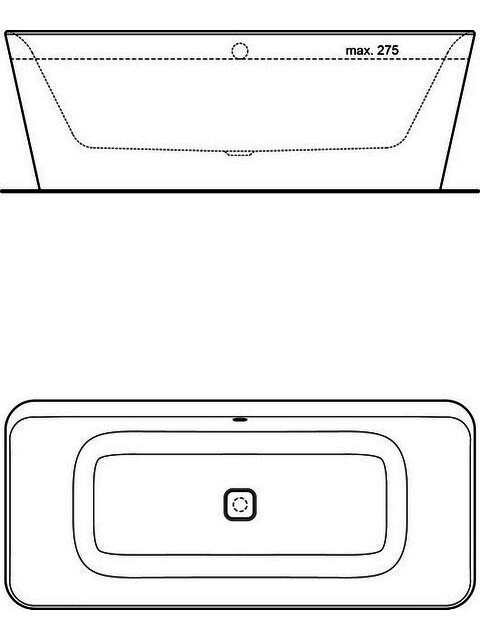 IS Duo-Badewanne Tonic II, freist,m.Abl, m.Füller, 1800x800x600mm, Weiß
