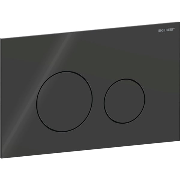 Geberit Sigma40 BetPl., rund, f. 2-Mengen-Sp. schwarz, Glas